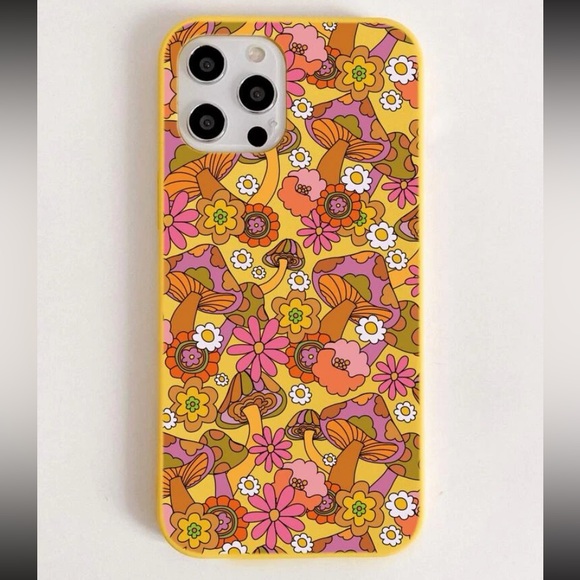 Accessories - ☀️ Yellow and Pink Trippy Mushroom Phone Case - iPhone 11 - NWT